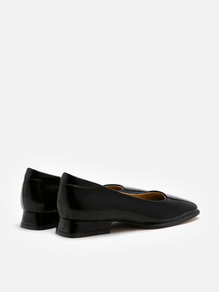 PAZZION, Sarah Patent Leather Low Block Heels, Black