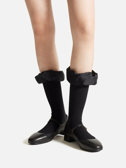 PAZZION, Savannah Ruffle Socks, Black