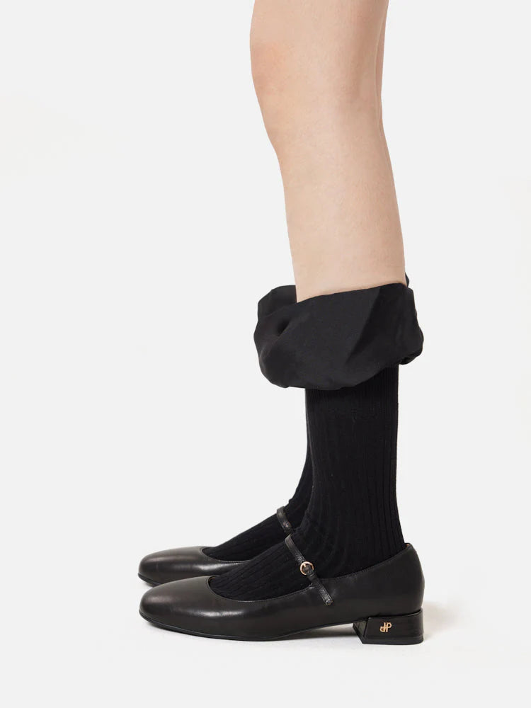 PAZZION, Savannah Ruffle Socks, Black