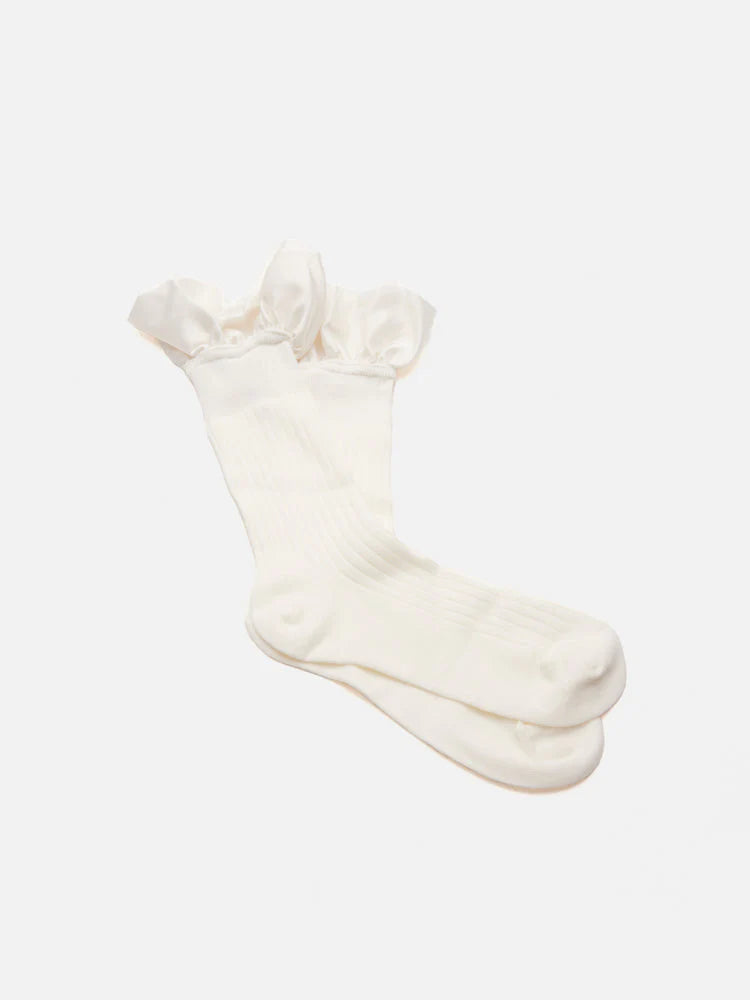 PAZZION, Savannah Ruffle Socks, White