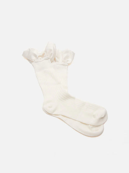 PAZZION, Savannah Ruffle Socks, White