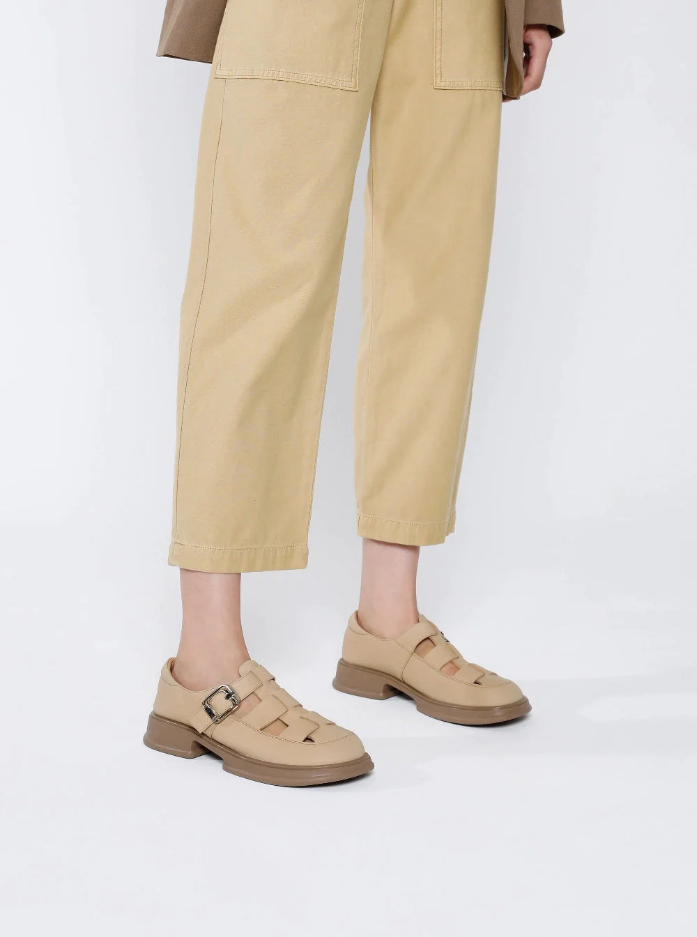 PAZZION, Sierra Fisherman Loafers, Almond