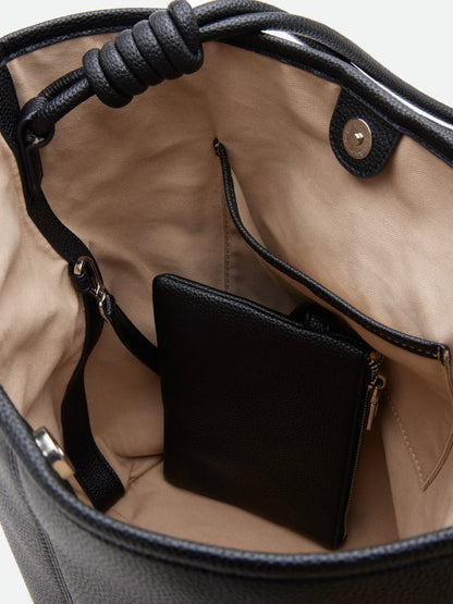 PAZZION, Sierra Knotted Handle Tote, Black