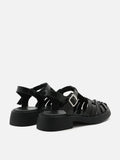 PAZZION, Sika Patent Fisherman Sandals, Black
