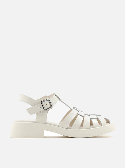 PAZZION, Sika Patent Fisherman Sandals, White