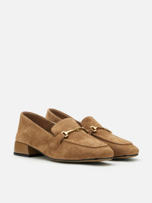 PAZZION, Simone Suede Bit Loafers, Camel