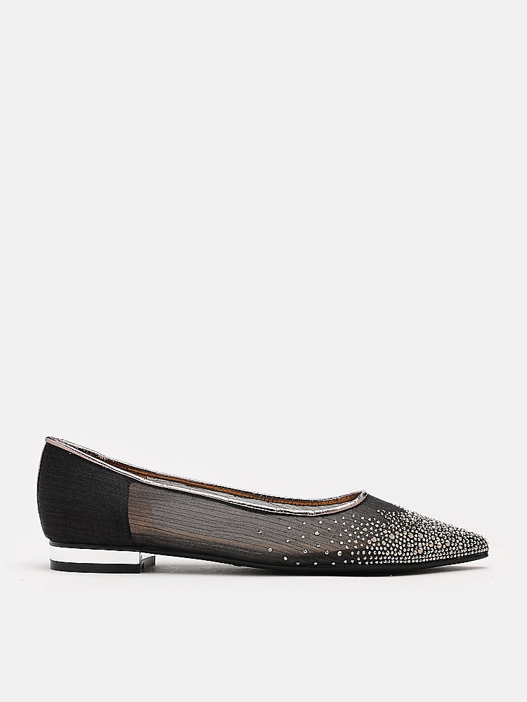 PAZZION, Skylar Embellished Flats, Pewter