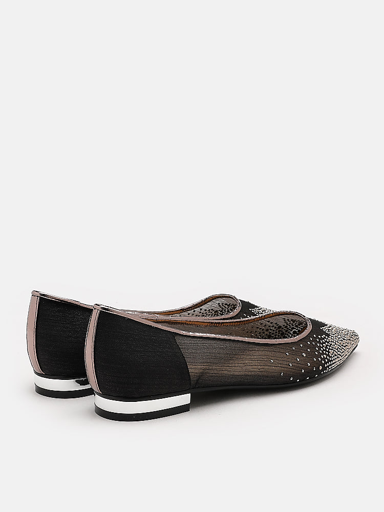 PAZZION, Skylar Embellished Flats, Pewter