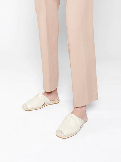 PAZZION, Sonja Twist Strap Espadrille Mules, Beige