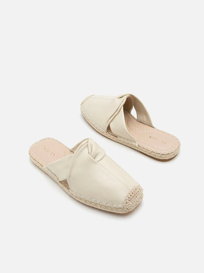 PAZZION, Sonja Twist Strap Espadrille Mules, Beige