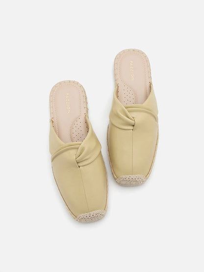 PAZZION, Sonja Twist Strap Espadrille Mules, Yellow