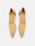 PAZZION, Starry Love Embellished Heels, Champagne