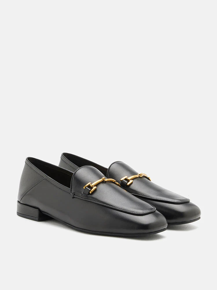 PAZZION, Tabitha Horsebit Loafers, Black