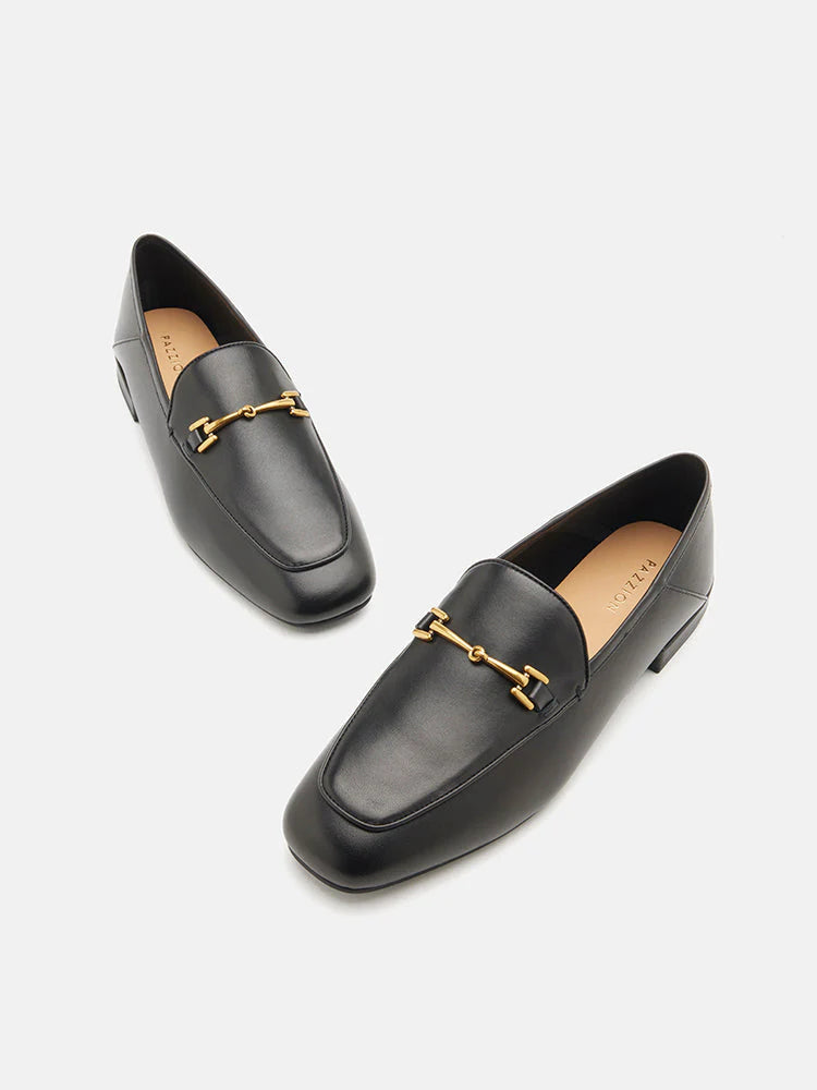 PAZZION, Tabitha Horsebit Loafers, Black