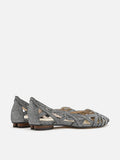 PAZZION, Tailia Glitter Weaved Flats, Pewter