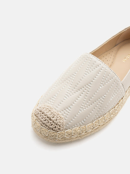 PAZZION, Taryn Leather Espadrilles, Beige