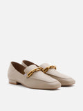 PAZZION, Tera Chained Leather Loafers, Khaki