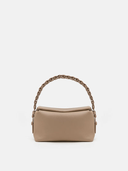 PAZZION, Thanee Slouchy Chained Leather Shoulder Bag, Khaki