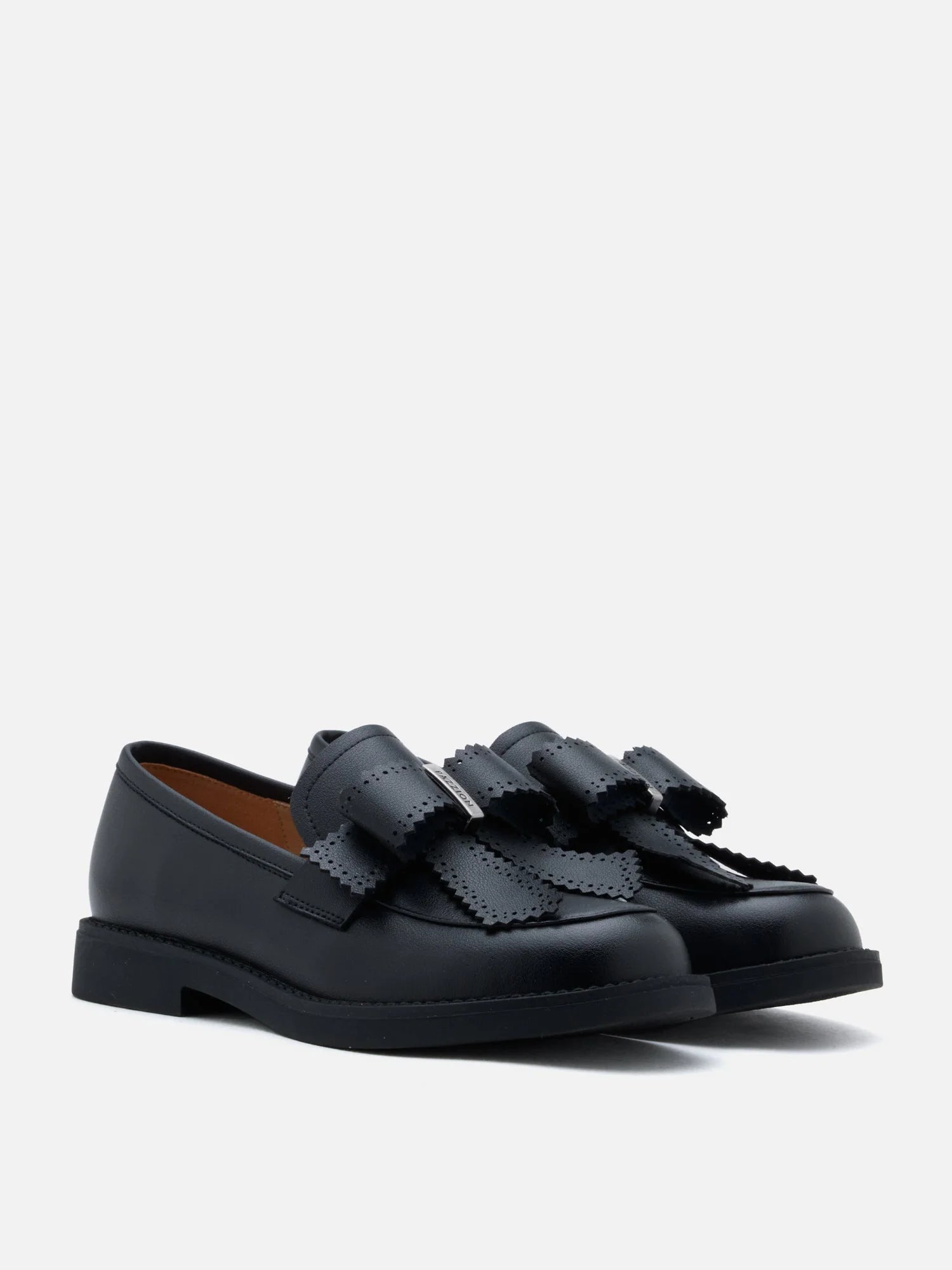 PAZZION, Thea Brogue Bow Loafers, Black