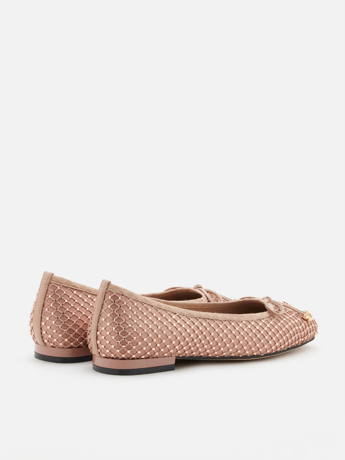 PAZZION, Tory Crystal Grid Bow Flats, Pink