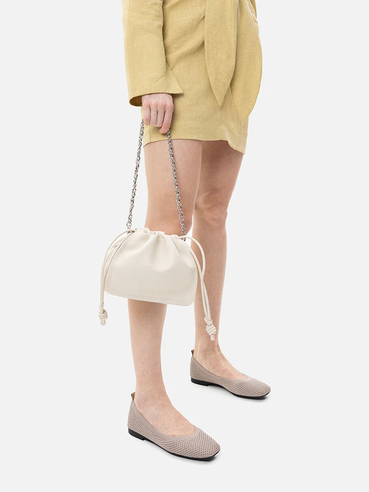 PAZZION, Trinity Chained Bag, Beige