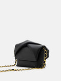 PAZZION, Trista Pleated Chained Bag, Black