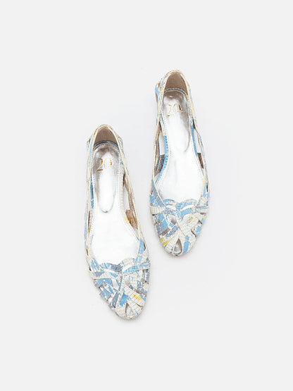 PAZZION, Twisha Weaved Flats, LightBlue