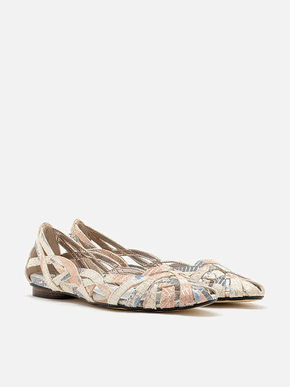 PAZZION, Twisha Weaved Flats, Pink