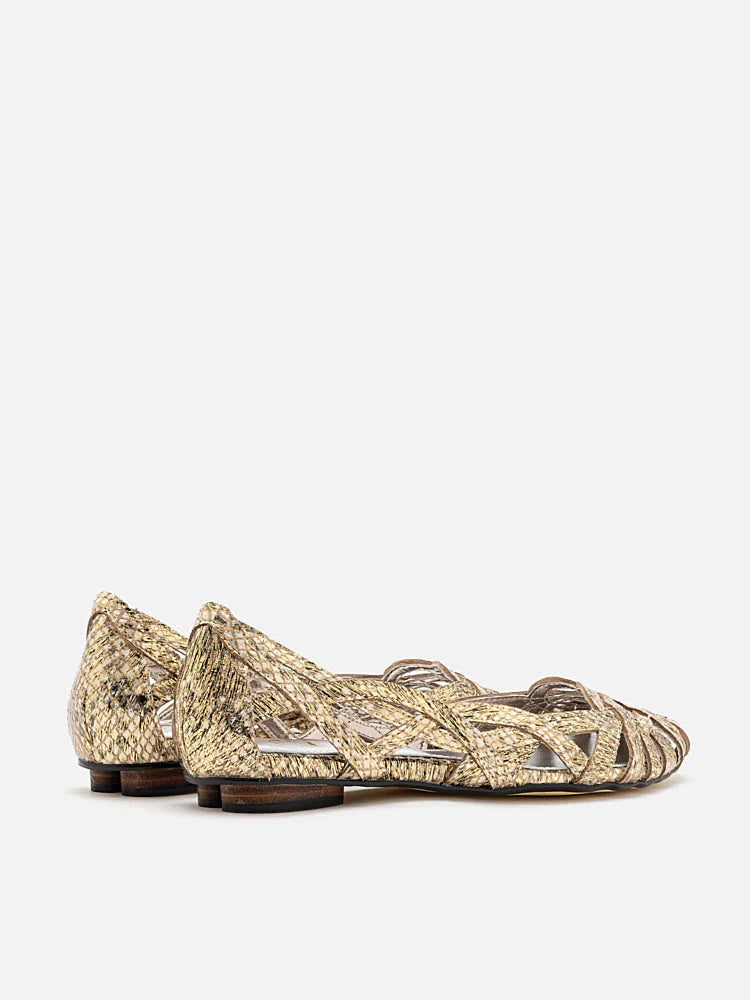 PAZZION, Twyla Weaved Flats, Gold