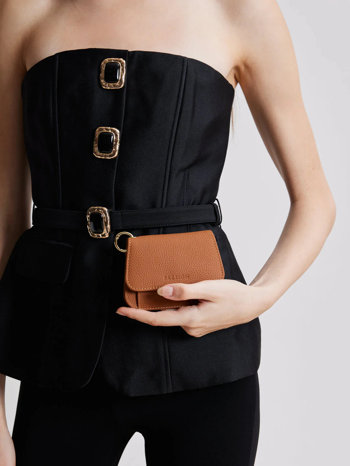 PAZZION, Valeria Compact Wallet, Brown