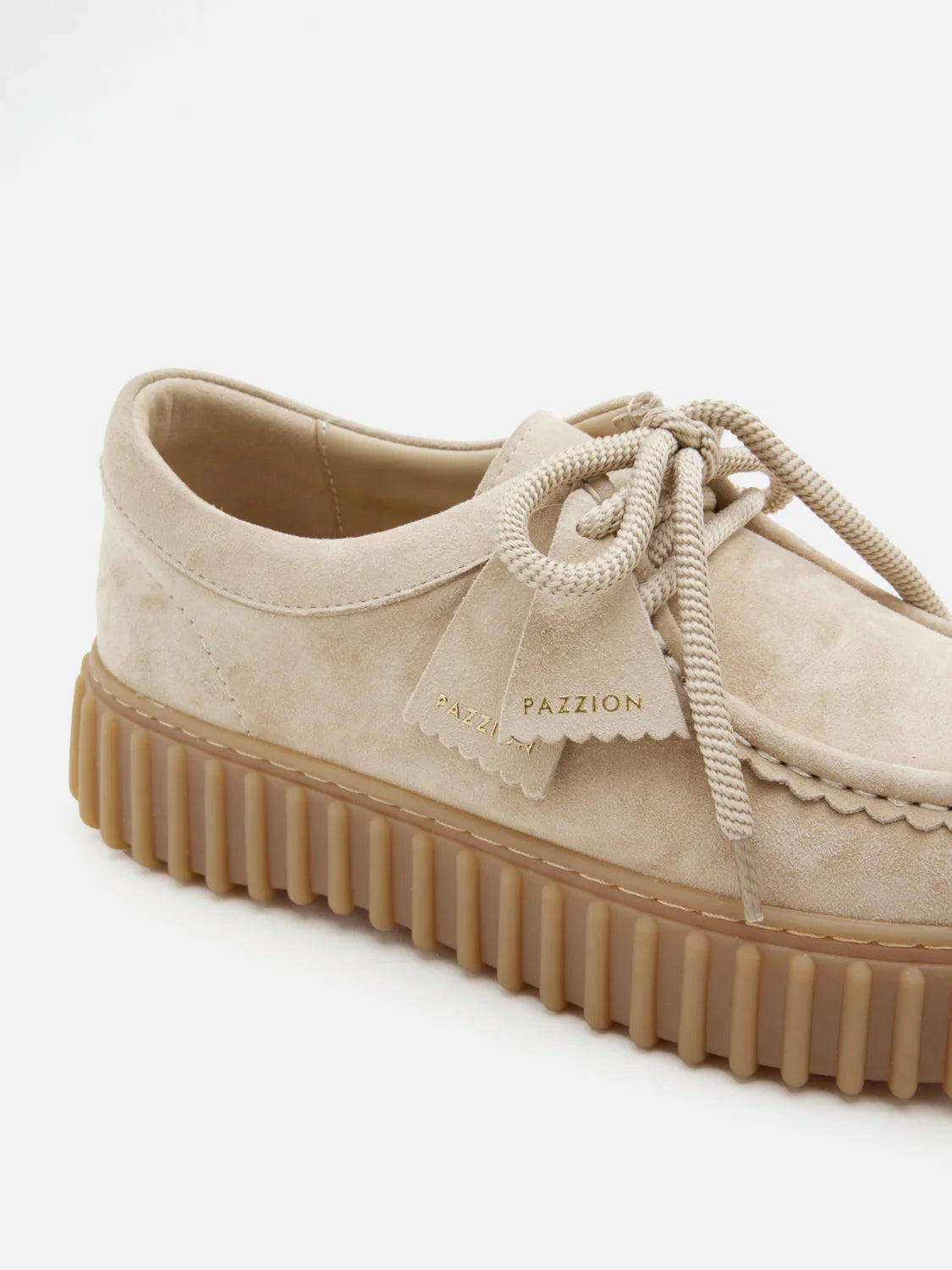 PAZZION, Venetta Suede Platform Loafers, Almond