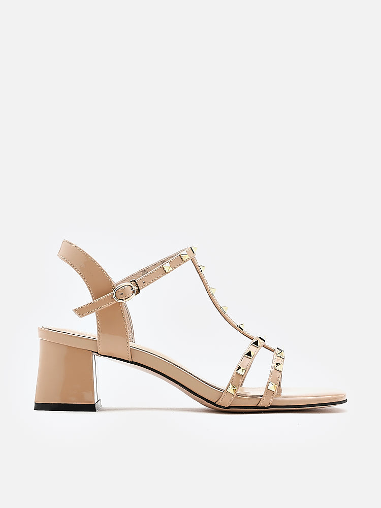 PAZZION, Venette Studded Sandals, Almond