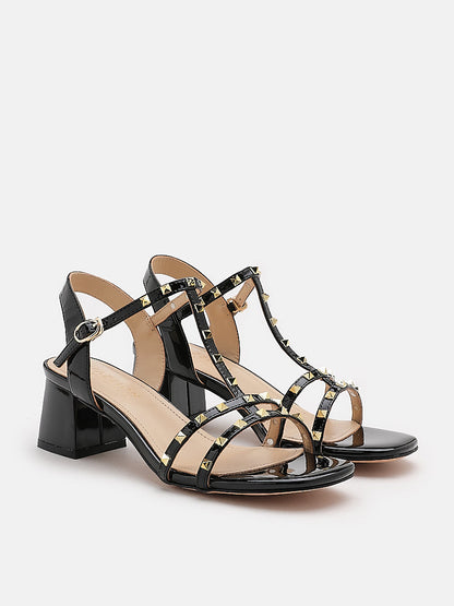 PAZZION, Venette Studded Sandals, Black