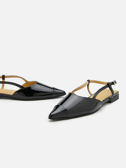 PAZZION, Verity Slingback Flats, Black