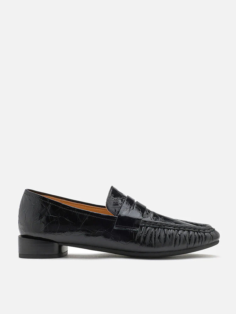 PAZZION, Viera Leather Loafers, Black