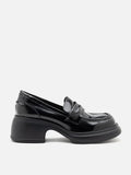 PAZZION, Walda Leather Loafers, Black