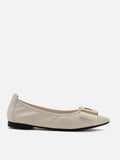 PAZZION, Wilma Bow Pointed Toe Flats, Beige