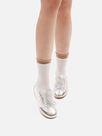 PAZZION, Yoko Plain Socks, Beige