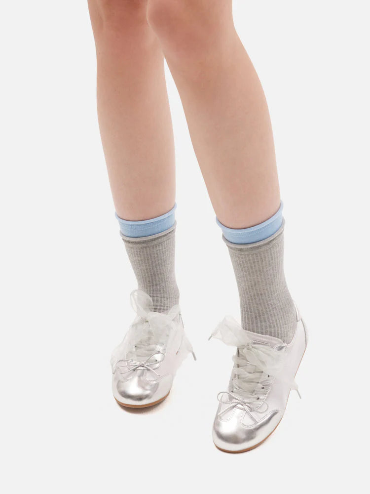 PAZZION, Yoko Plain Socks, Grey