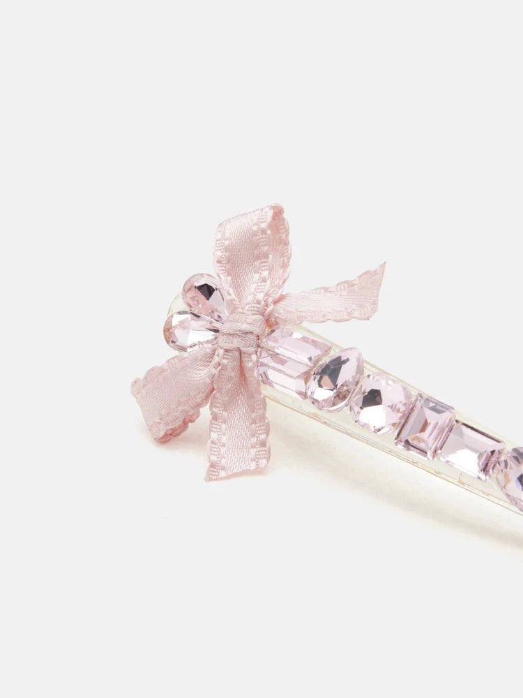 PAZZION, Zelda Bow Hair Clip, Pink