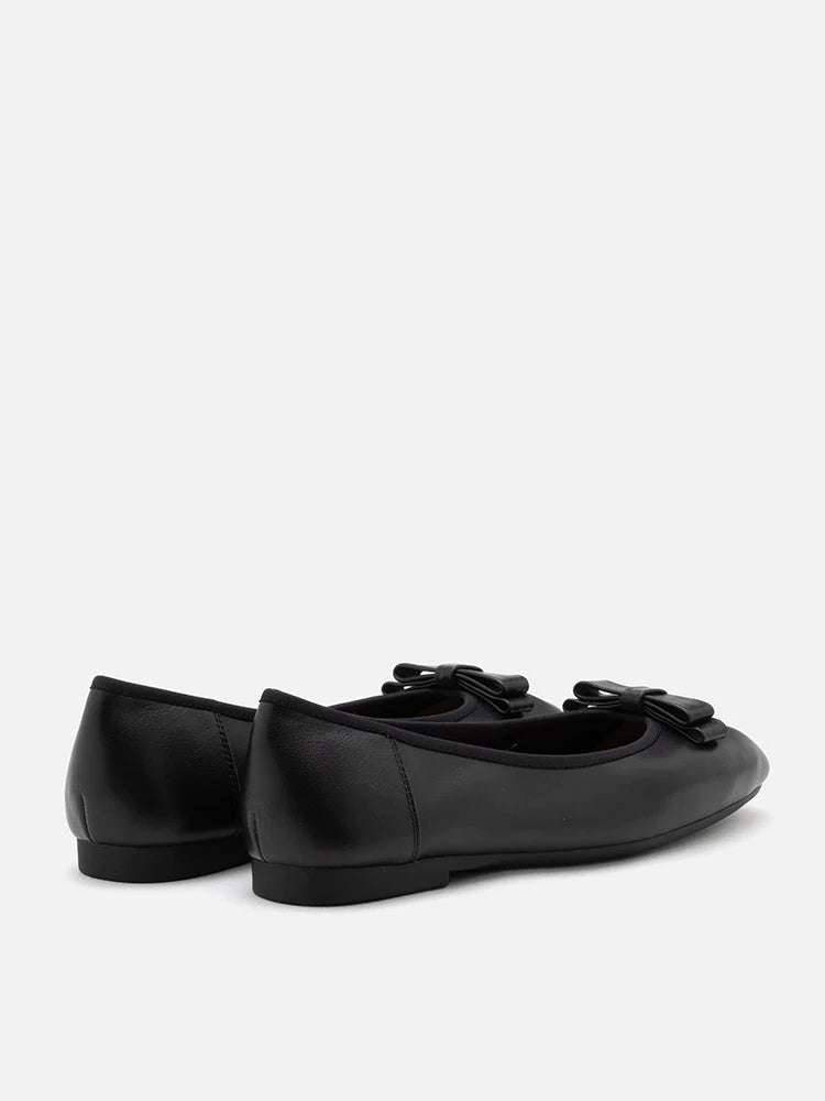 PAZZION, Ziva Bow Ballet Flats, Black