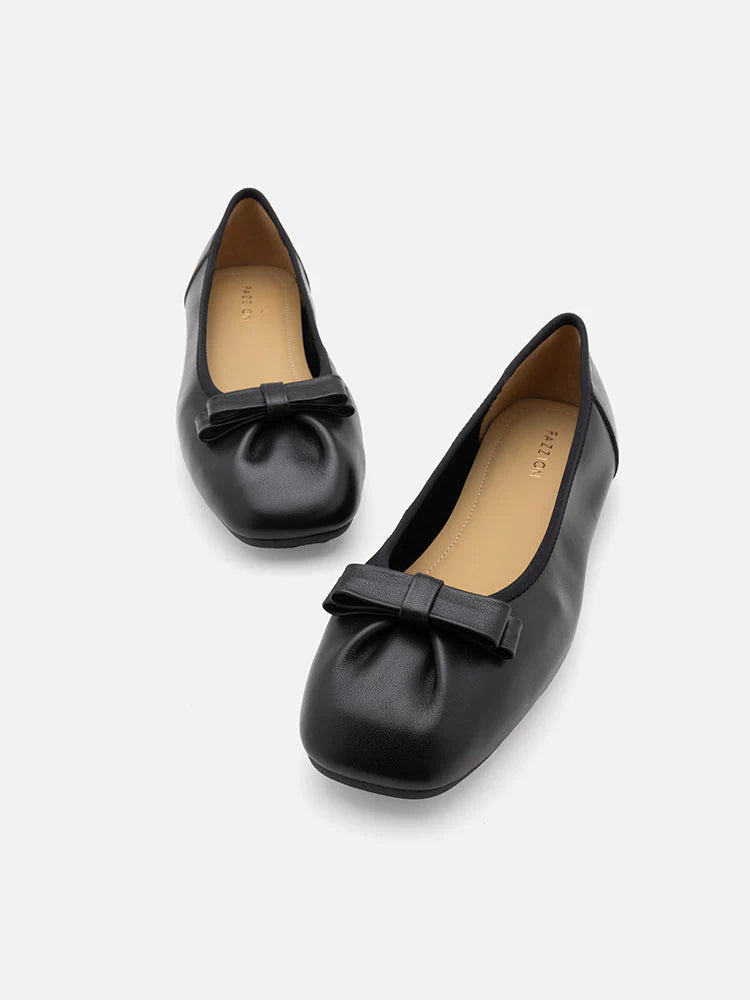 PAZZION, Ziva Bow Ballet Flats, Black