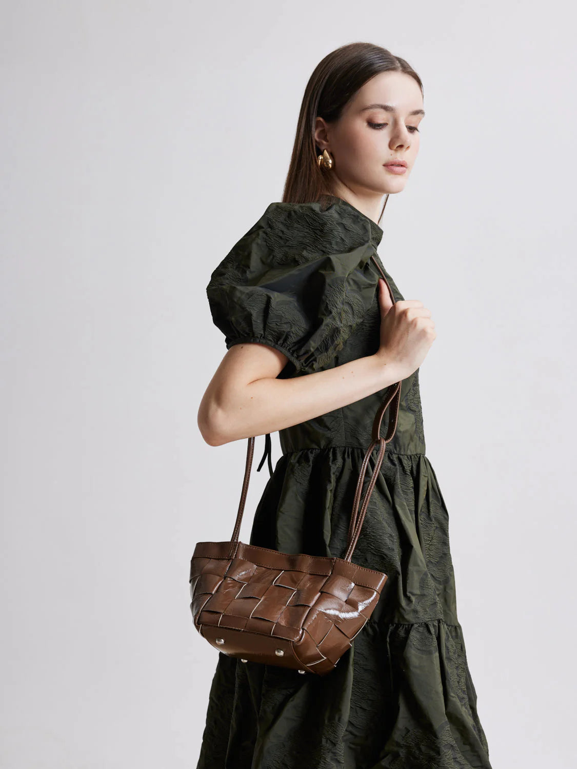 PAZZION, Ziva Woven Bag, Brown