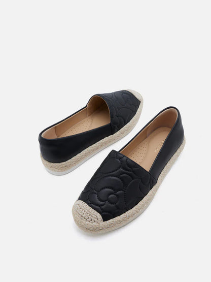 PAZZION, Zuma Quilted Espadrilles, Black