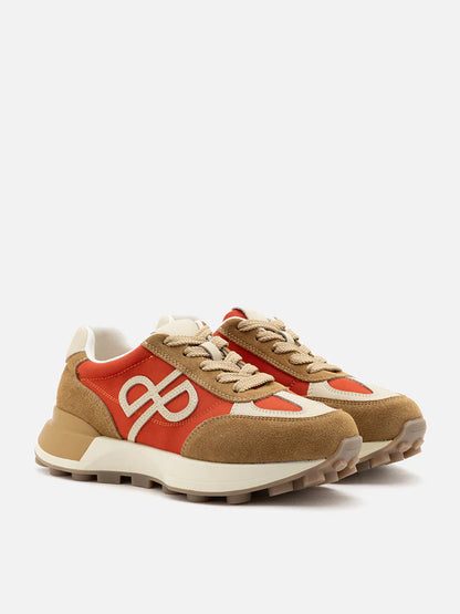 PAZZION, Camille Suede Sneakers, Orange