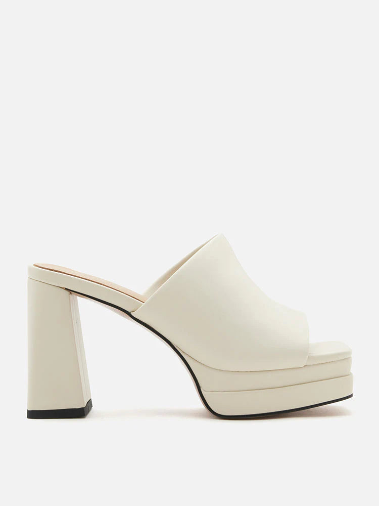 PAZZION, Isha Chunky Platform Heels, Beige